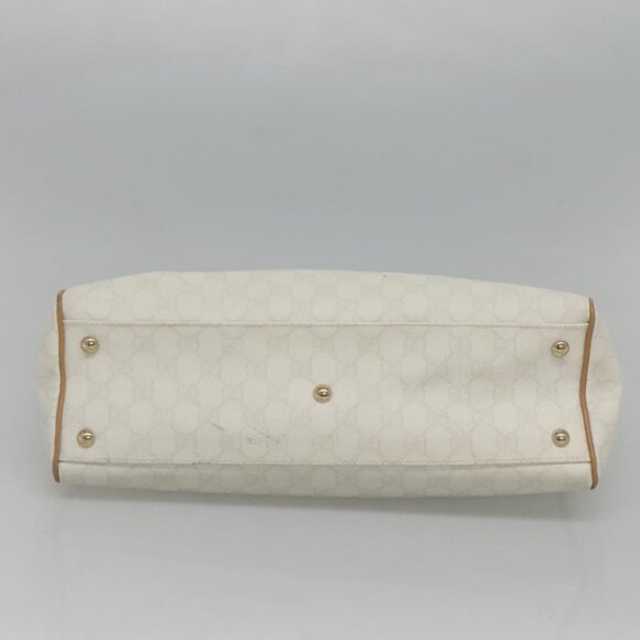 GUCCI GG Supreme Tote Bag PVC Outlet White Gold - Picture 9 of 15